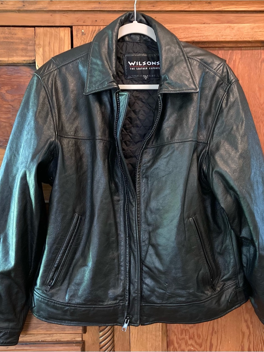 Wilson Men’s Black Leather Jacket Medium